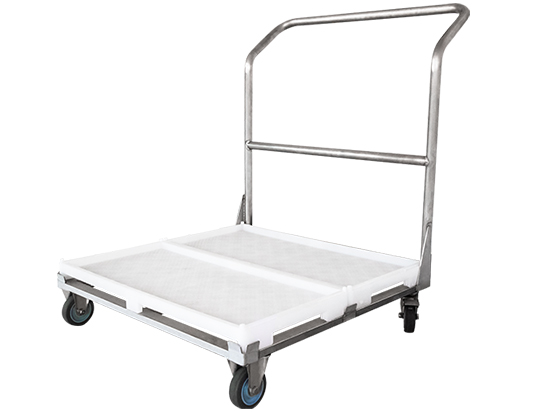 Bandeja y carro de apilación automática